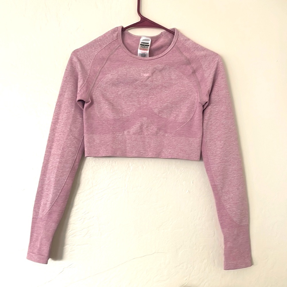 Gymshark Pink Long Sleeve Seamless Crop Top